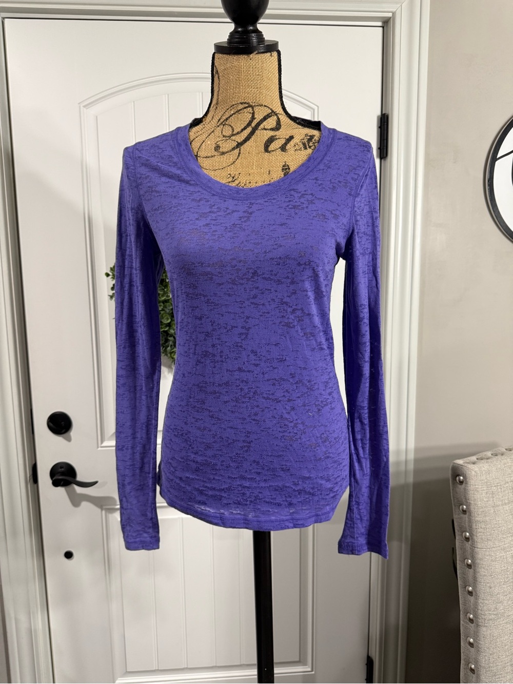 Nollie Purple Long Sleeve Crewneck Top